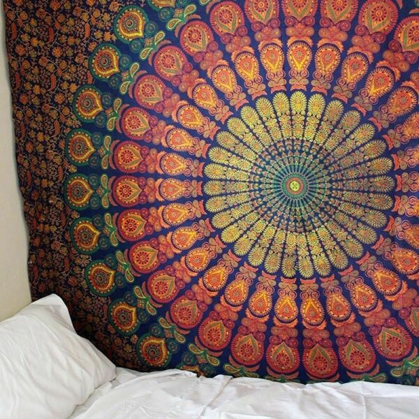 1 Pc Mandala Indian Tapestry Wall Hanging Bohemian Beach Mat Polyester Blanket Y