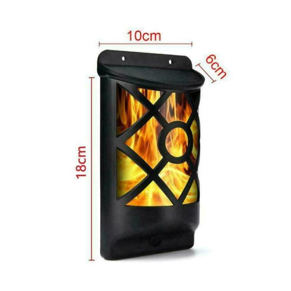 1 2pcs Solar Flicker Flame Light Outdoor Lights Wall Fixture Lamp O4F8