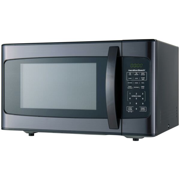 1.1 Cu Ft Microwave Oven Cooking Copper 1000W LED Display Stainless Steel Black