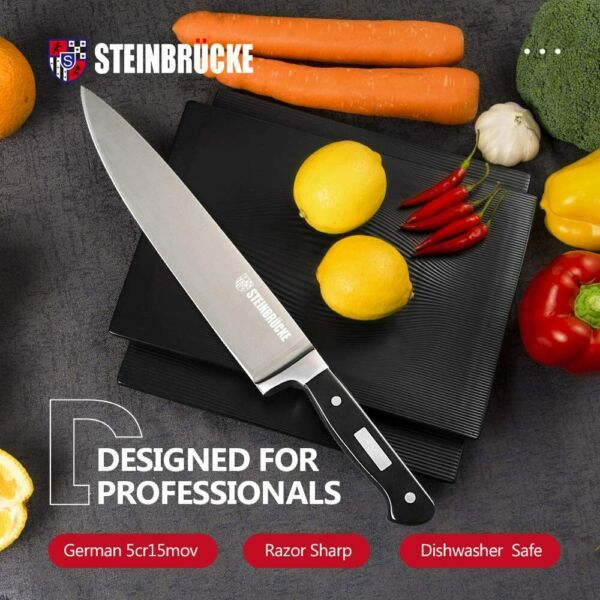 10 inch Chef Pro Kitchen Knife Stainless Steel Full Tang Classic Cooks for Home