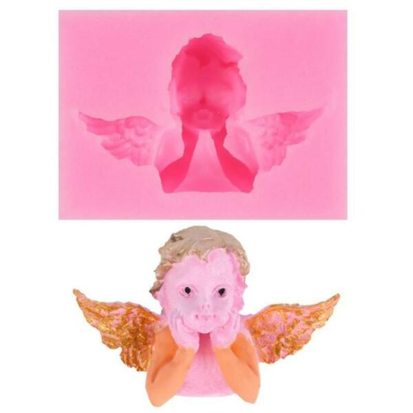 3D Silicone Fondant Mold Chocolate Polymer Clay Cupcake Topper Decor The Angel