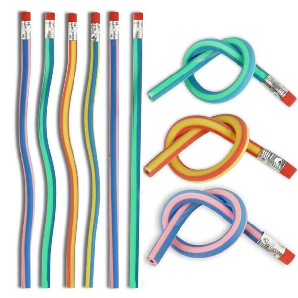 5Pcs Soft Flexible Bendy Pencils 30cm Bend Kids Fun Equipment