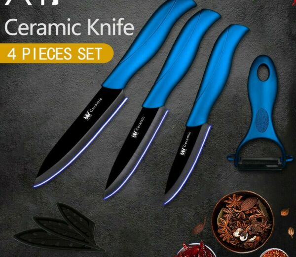 3 4 5 inch Kitchen Knife Ceramic Knife Set Free Peeler ABSTPR Handle