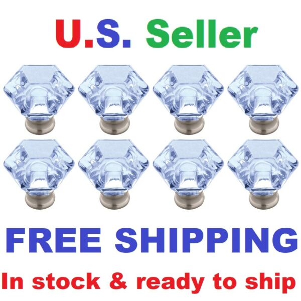 8 Light Blue Acrylic Crystal Door Drawer Cabinet Knobs 1 1 4 D Liberty Hardware