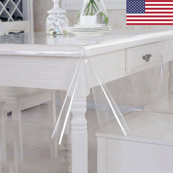 100% Waterproof Crystal Plastic Table Cover Duty Clear PVC Tablecloth Protector