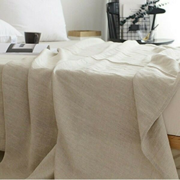100% Pure Linen Bed Sheet Cover Bedsheet French Flax Organic Natural Plain Green