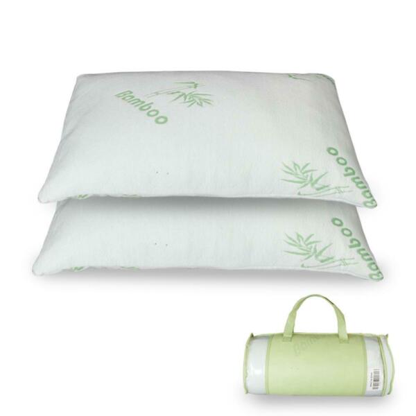2 Pack Bamboo Memory Foam Pillow King Size Hypoallergenic with Carry Bag US
