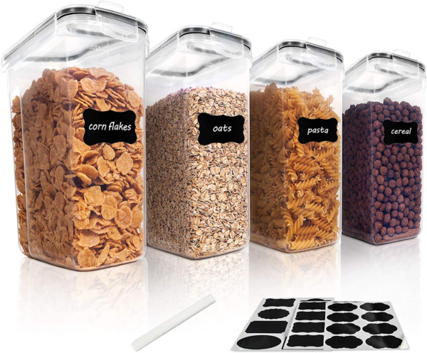 4L Cereal Storage Container Set BPA Free Plastic Airtight Food Storage Cereal