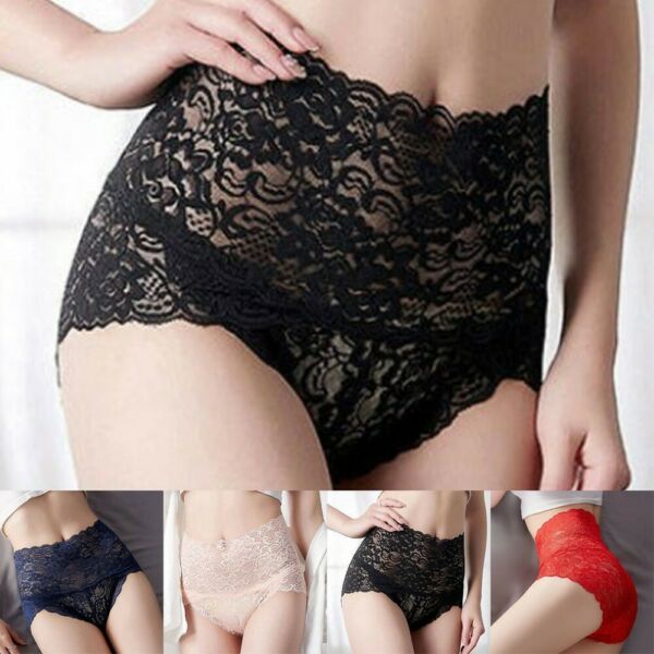 1pc Women Sexy High Waist Knicker Lingerie Lace Floral Brief Panties Underwear