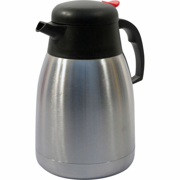 1.5L GARDEN TEA COFFEE STAINLESS STEEL TEAPOT POT FLASK HOT DRINKS TRAVEL VACUUM