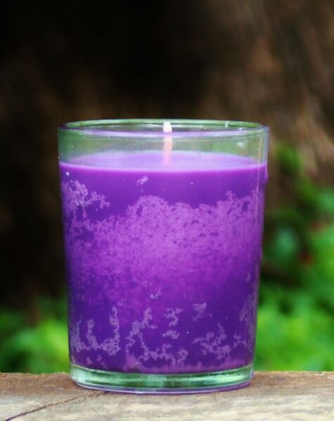 40hr Purple LAVENDER YLANG YLANG Scented Natural Eco Soy Wax Glass Jar CANDLE