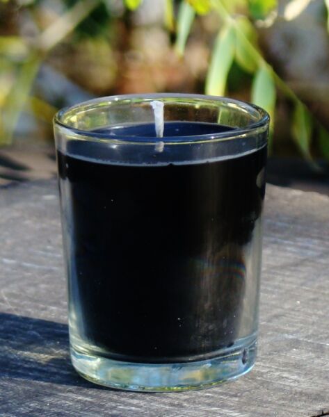 40hr BLACK VIOLET ROSE Strong Scented NATURAL ECO SOY Glass Jar Votive CANDLE
