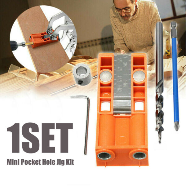1 set Mini Pocket Hole Jig Kit W Step Drill Bit Style Woodworking Joint Tool