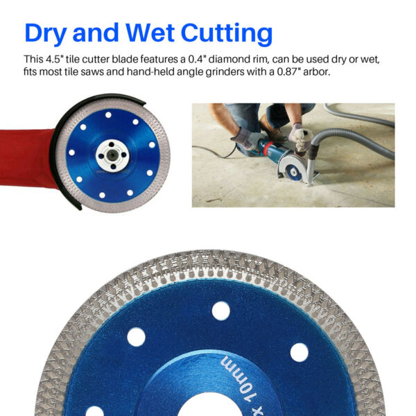 1 5PCS Porcelain Tile Turbo Diamond Dry Cutting Blade Disc Grinder Wheel 4.5 In