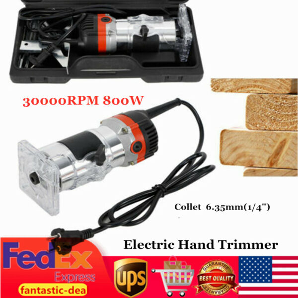 1 4 800W Electric Hand Trimmer Palm Router Wood Laminate Joiners Woodworking