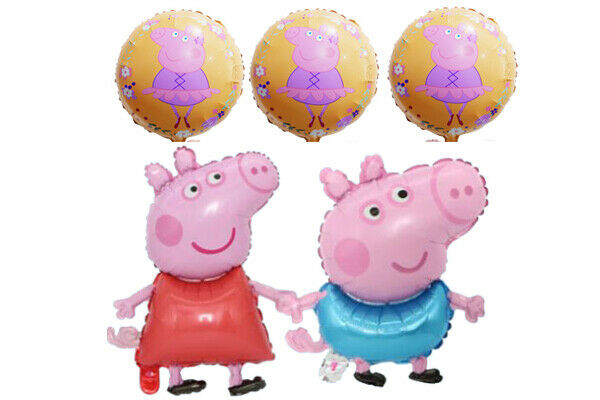 5 balloons Peppa pig foil balloons foil balloons birthday party supplies