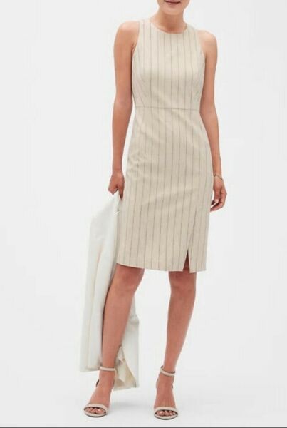  New with tags pin stripe dress size 6 beige Banana Republic.