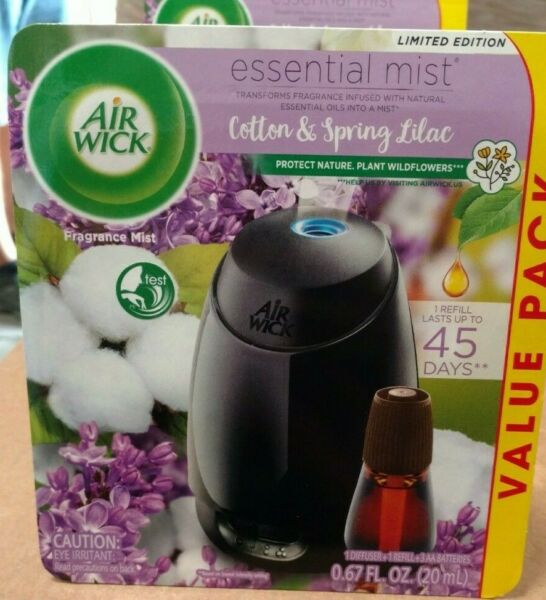 3 Air Wick Essential Mist Starter Kit COTTON SPRING LILAC