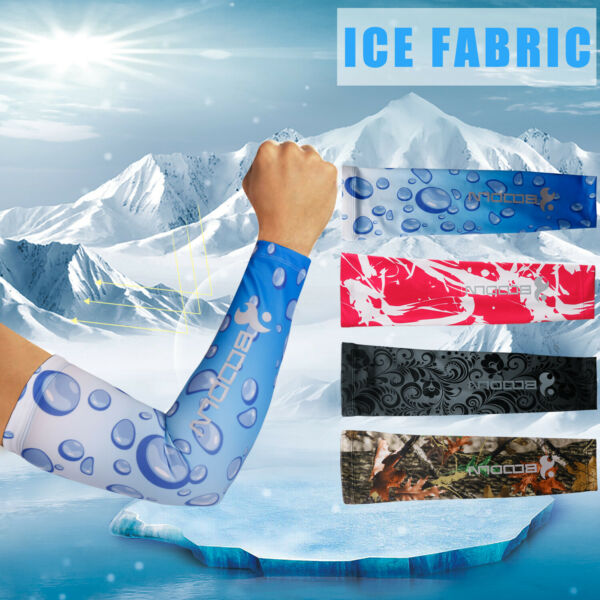1 Pair Cooling Arm Sleeves Cover UV Sun Protection Outdoor Sports Basketball US