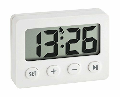 60.2014.02 La Crosse Technology TFA Digital Timer Stopwatch Alarm Clock White