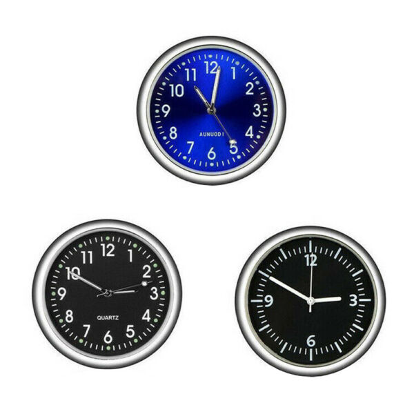 1x Pocket Mini Quartz Analog Watch Stick On Clock Fit Car Motorcycle Accessories