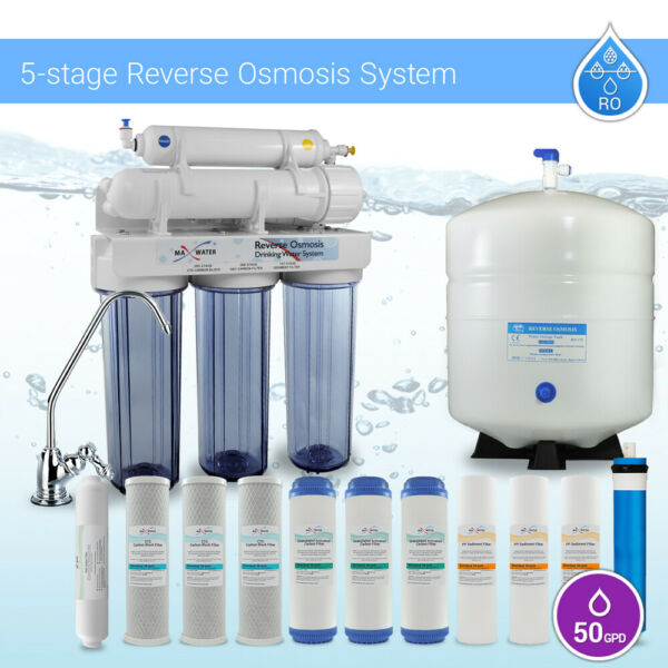 5 Stage Home Drinking Reverse Osmosis System PLUS Extra 7 Max Water Filters