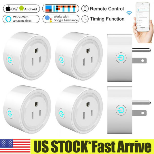 1 4Pack Smart Plug Wifi Switch Socket Outlet Compatible with Amazon Alexa Google