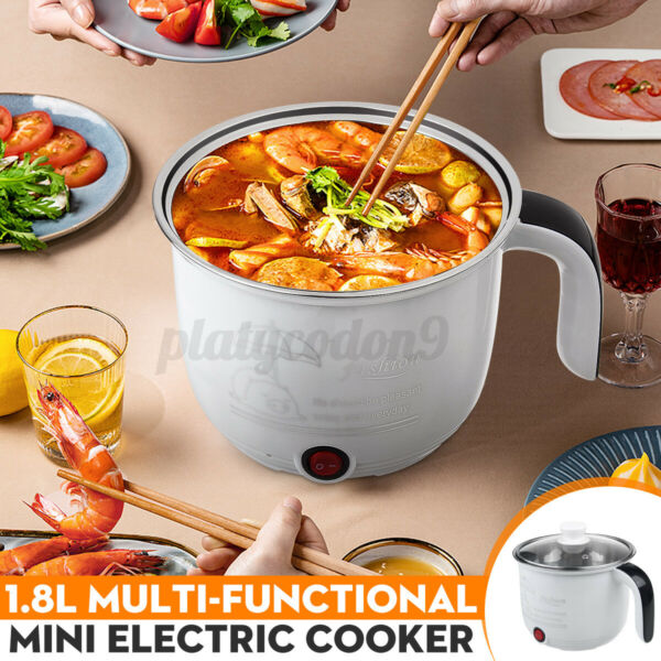 1.8L Mini Multi function Electric Cooker Hot Pot Frying Fired Food Stainless