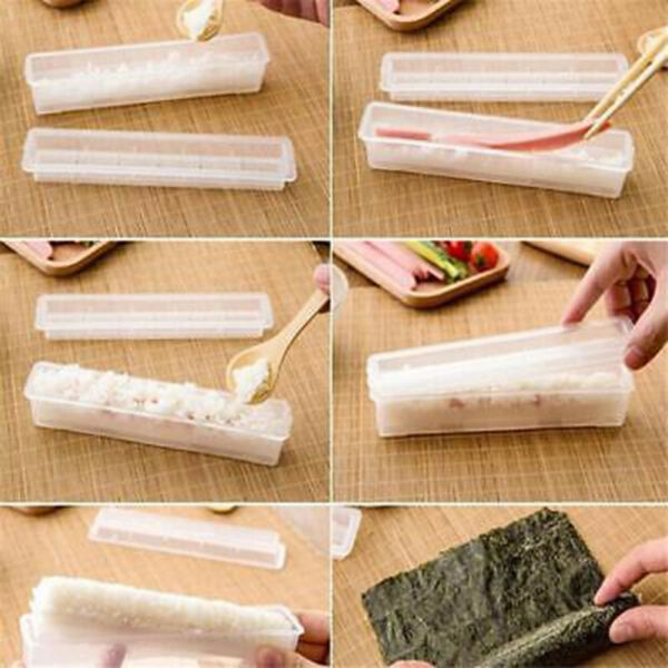 1 set Sushi Maker Kit Rice Roll Mold Kitchen DIY Easy Chef Mould Roller ToolS hz