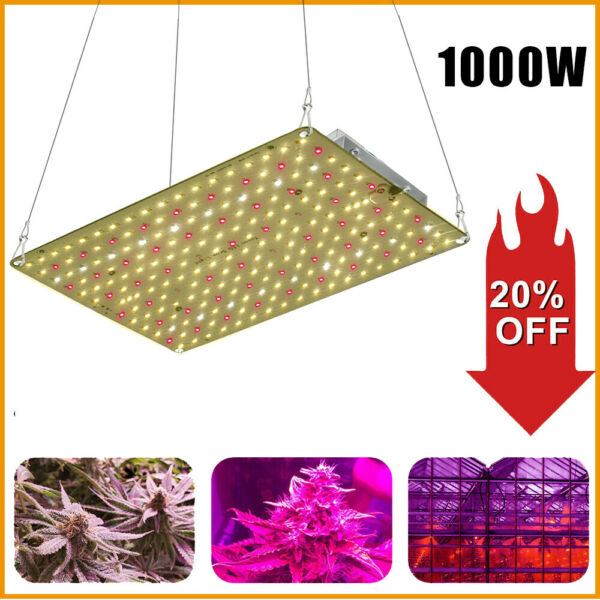 1000W LED Grow Light Double Chips Full Spectrum for Greenhouse Indoor Plant Veg