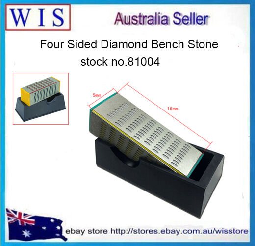 4 Sided Diamond Sharpening Stone w BaseExtra Coarse Coarse Medium Fine 81004