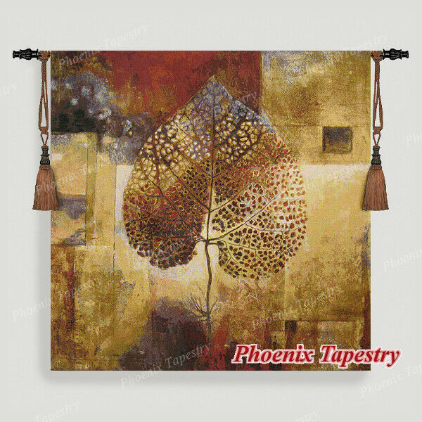 Abstract Autumn Tapestry Wall Hanging Jacquard Weave Large Gobelin 100% Cotton