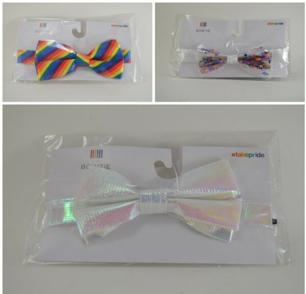 #TakePride Decorative Pre done Bow Tie Rainbow Iridescent or Shaky Glitter