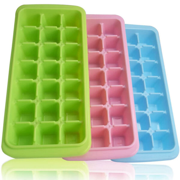 3 Pack Ice Cube Trays Easy Release Ice Cubes Molds BPA Free Ice Cube Tray Set