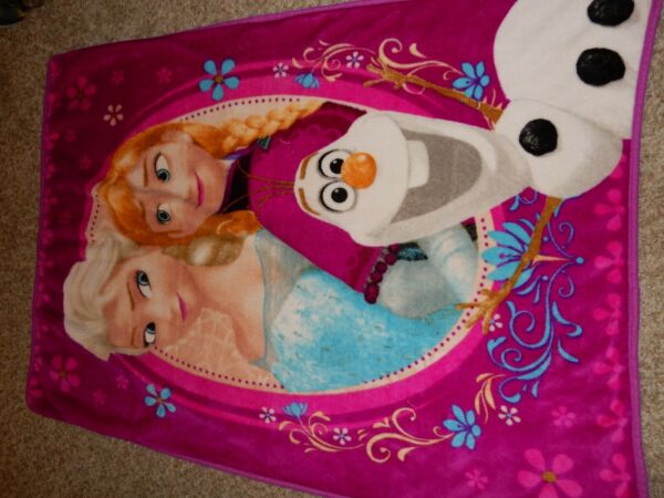 40x50 Disney FROZEN Anna Elsa OLAF Minky Plush Crib Toddler Bed Throw Blanket