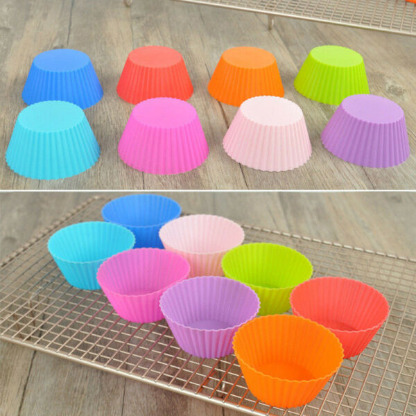 1 12x Mini Muffin Cup Round Silicone Cake Baking Molds Cupcake Pan Form to Bake