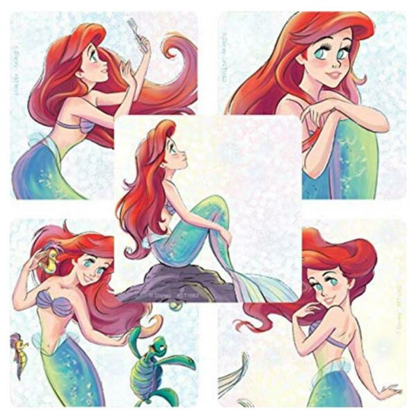 20 Ariel Little Mermaid Glitter Stickers 2.5x2.5 each Party Favors