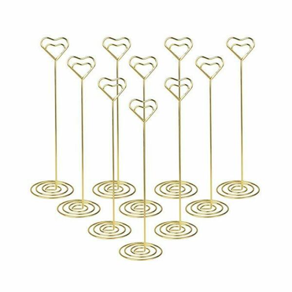 10Pcs 8.6 Note Stand Clip Table Number Holder Heart Shape Place Card HoldersUS